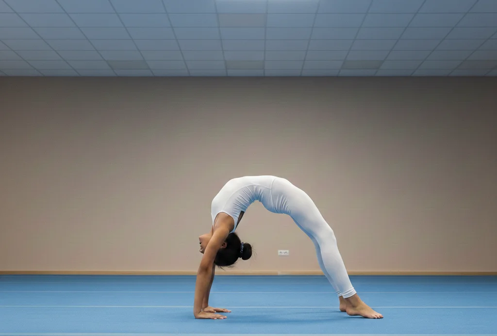 Children practicing gymnastics at Vidyan Earth School